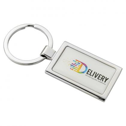 Rectangular Alloy Injection Keyring (UK Stock)