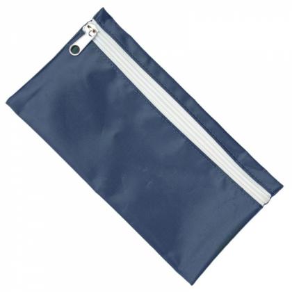 Nylon Pencil Case (Navy with White Zip)