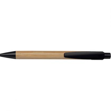 Ballpen with bamboo barrel (Black)