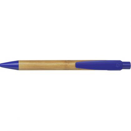 Ballpen with bamboo barrel (Blue)