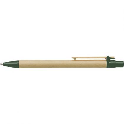 Ballpen with cardboard barrel (Green)