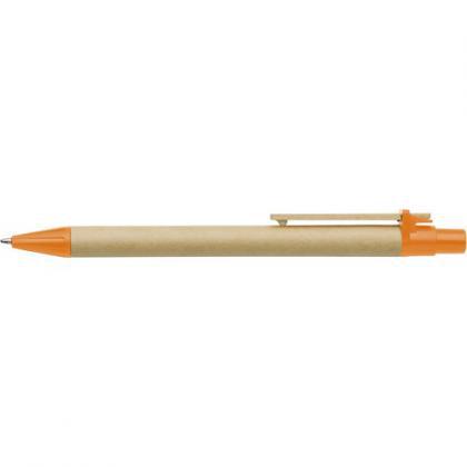 Ballpen with cardboard barrel (Orange)