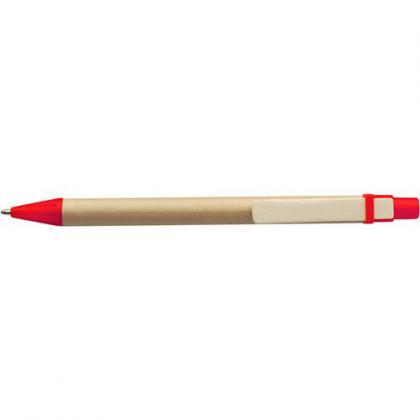 Ballpen with cardboard barrel (Red)