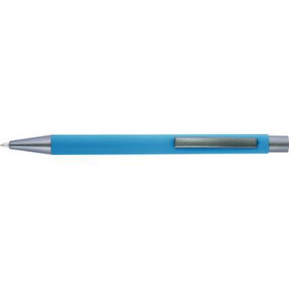 Ballpen with rubber finish (Light blue)