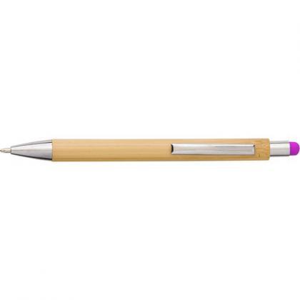 Bamboo and plastic ballpen (Fuchsia)