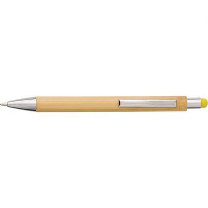 Bamboo and plastic ballpen (Yellow)