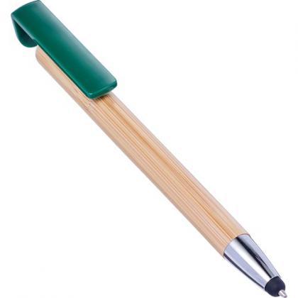 Bamboo ballpen and stylus (Green)