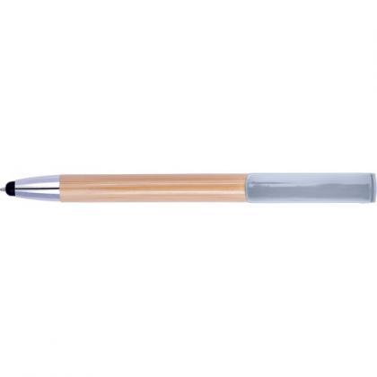 Bamboo ballpen and stylus (Silver)