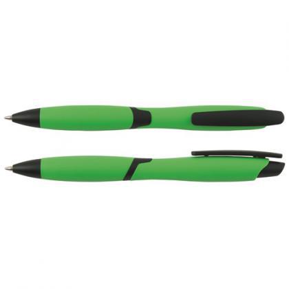 CURVY SOLID ballpen with solid coloured barrel and black clip  (Light green)