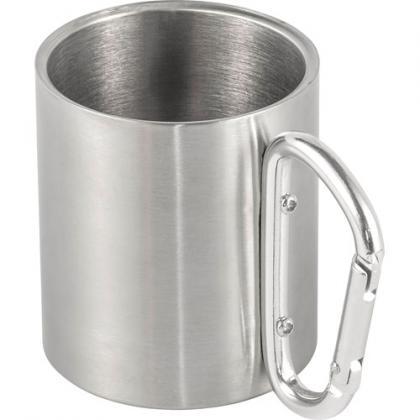 Double walled steel travel mug (200 ml) (Silver)