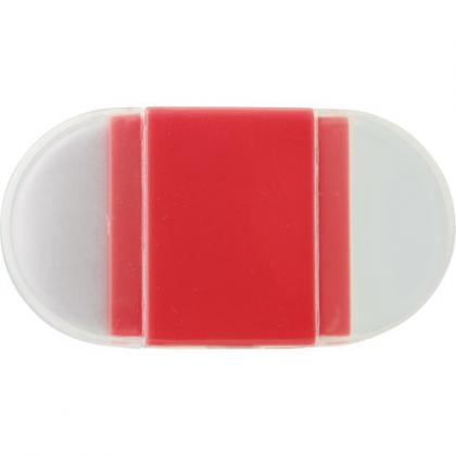 Eraser with pencil sharpener. (Red)