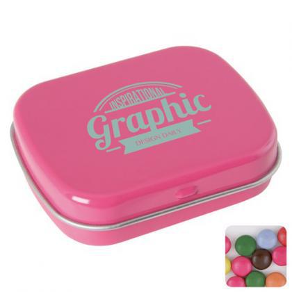 Flat tin with choco's (Pink)