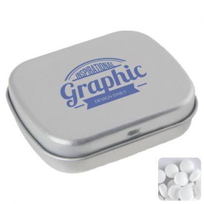 Flat tin with dextrose mints (Silver)