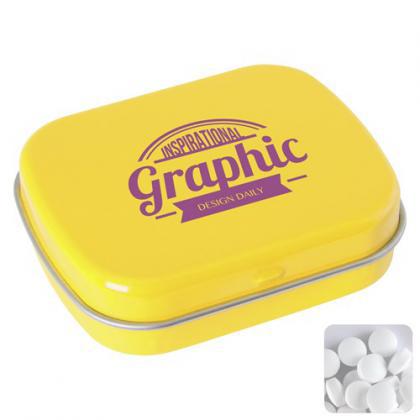 Flat tin with dextrose mints (Yellow)