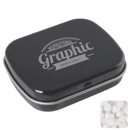 Flat tin with extra strong mints (Black)