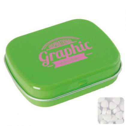 Flat tin with extra strong mints (Light green)