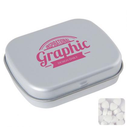 Flat tin with extra strong mints (Light grey)