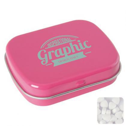 Flat tin with extra strong mints (Pink)