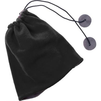 Fleece neck warmer and beanie. (Black)