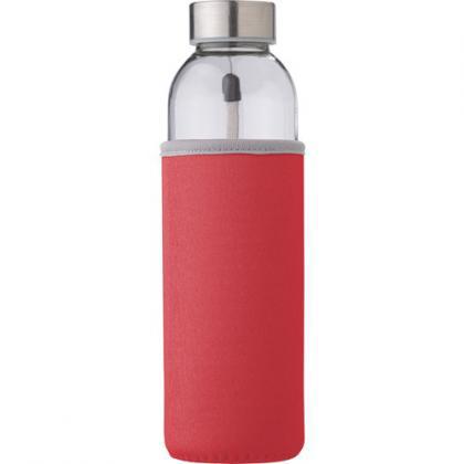 Glass bottle with sleeve (500ml)  (Red)