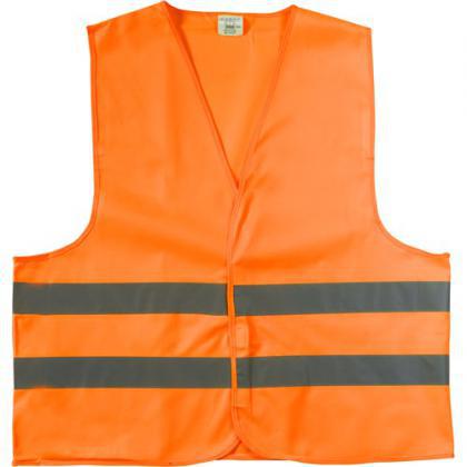 High visibility safety jacket polyester (150D)  (Orange)