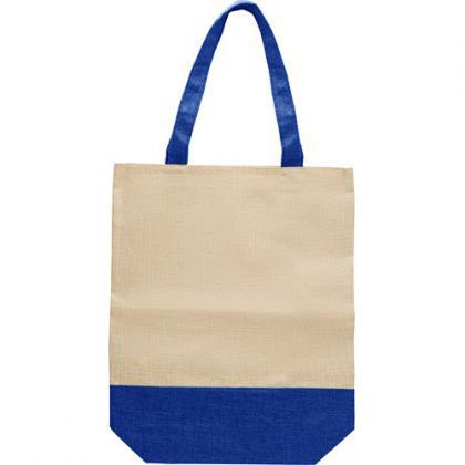 Imitation linen shopping bag (Blue)