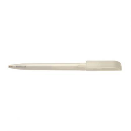 JAG Twist action frosted plastic ballpen (White)