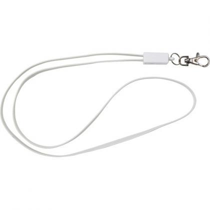 Lanyard and charging cable (White)