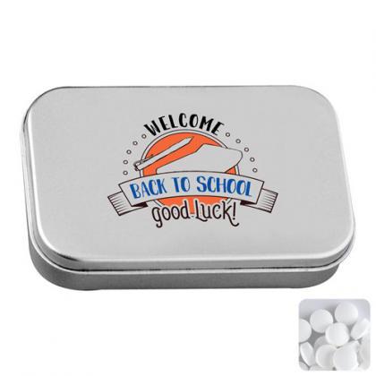 Large hinged tin dextrose mints