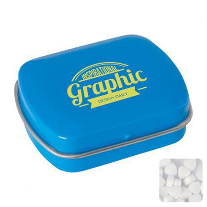 Mini hinged mint tin with extra strong mints (Light blue)