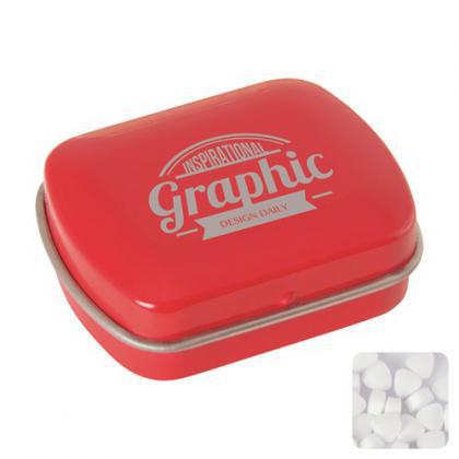 Mini hinged mint tin with extra strong mints (Red)