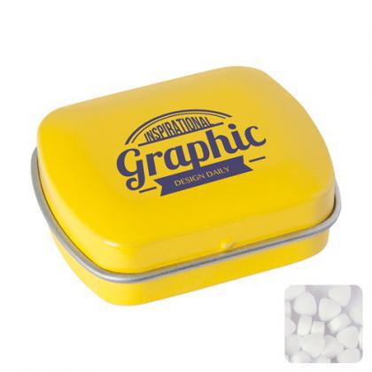 Mini hinged mint tin with extra strong mints (Yellow)