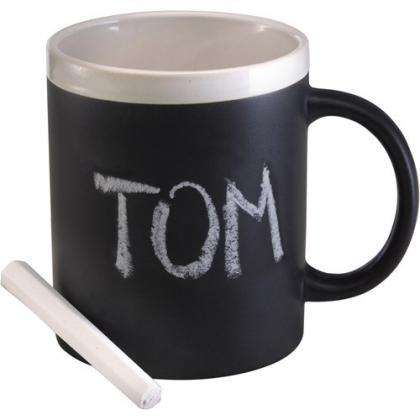 Mug with chalks (300ml) (Black/white)