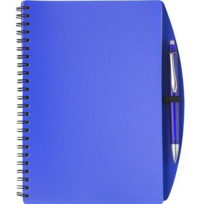 Notebook with ballpen (approx. A5) (Blue)