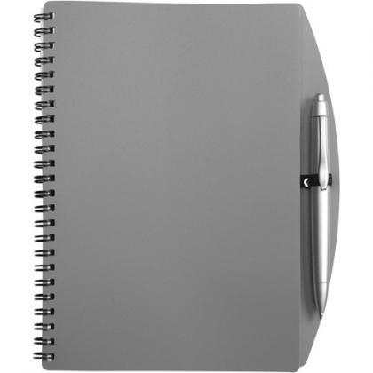 Notebook with ballpen (approx. A5) (Grey)