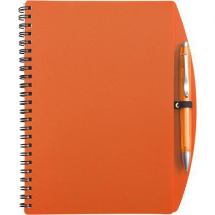 Notebook with ballpen (approx. A5) (Orange)