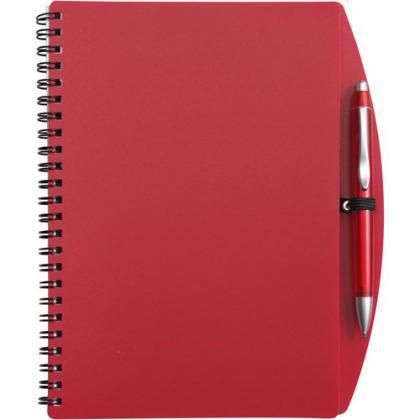 Notebook with ballpen (approx. A5) (Red)