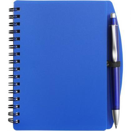 Notebook with ballpen (approx. A6) (Blue)