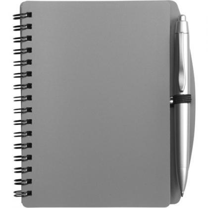 Notebook with ballpen (approx. A6) (Grey)