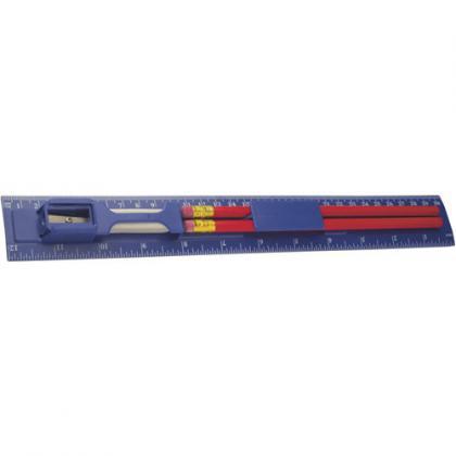 Pencils, sharpener and eraser (Blue)