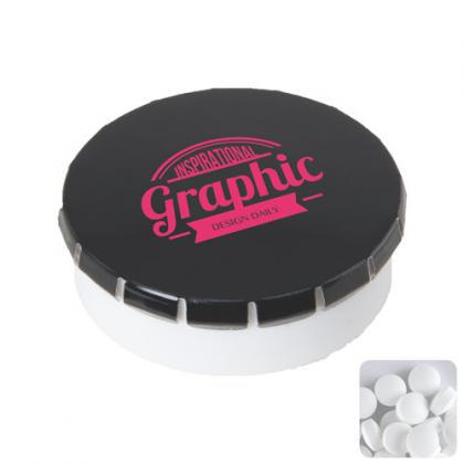 Round pot with sugar free mints (Black)