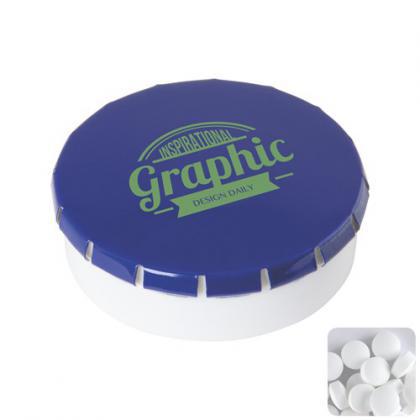 Round pot with sugar free mints (Blue)