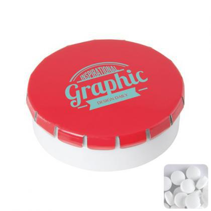 Round pot with sugar free mints (Red)