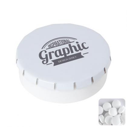 Round pot with sugar free mints (White)