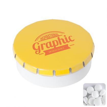 Round pot with sugar free mints (Yellow)