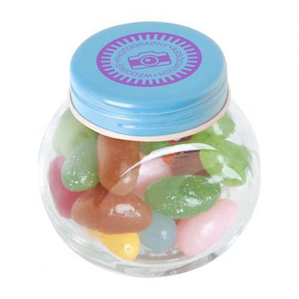 Small glass jar with jelly beans (Light blue)