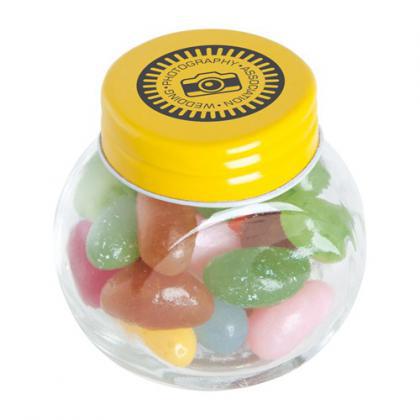 Small glass jar with jelly beans (Yellow)