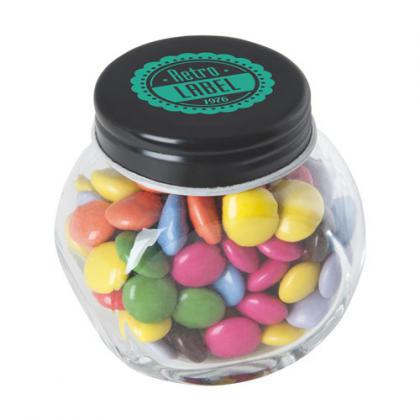 Small glass jar with milk choco's (Black)