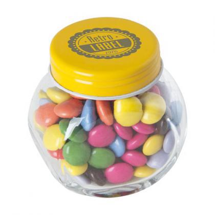 Small glass jar with milk choco's (Yellow)