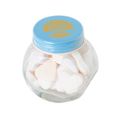 Small glass jar with mints (Light blue)